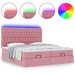 vidaXL Cadre de lit ottoman avec matelas rose 160x200 cm velours