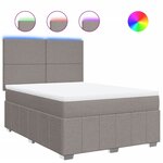 vidaXL Sommier à lattes de lit avec matelas Taupe 140x200 cm Tissu