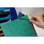 Trieur agrafé 24 x 32 cm avec élastiques 12 compartiments Rouge EXACOMPTA
