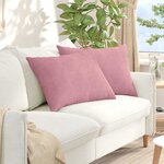 vidaXL Coussins de canapé 2 Pièces Rose 70 x 50 cm