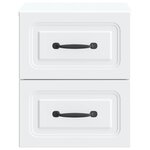 vidaXL Cabinet de chevet mural 2 Pièces Blanc 34 5 x 33 x 40 cm