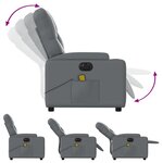 vidaXL Fauteuil de massage inclinable électrique gris similicuir