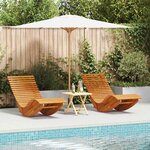 vidaXL Chaises longues berçantes 2 Pièces Marron 154 x 60 x 74 cm