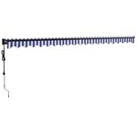 vidaXL Auvent rétractable automatique bleu et blanc 5x3 m