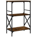 vidaXL Bibliothèque à 3 niveaux chêne fumé 59x35x90 5 cm