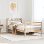 vidaXL Cadre de lit avec tête de lit sans matelas 90x200 cm