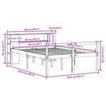 vidaXL Lit bibliothèque sans matelas blanc 160x200 cm bois pin massif