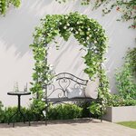 vidaXL Banc de jardin avec coussin Noir 104 x 54 x 93cm Acier