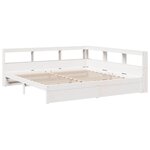 vidaXL Lit bibliothèque sans matelas blanc 200x200 cm bois pin massif