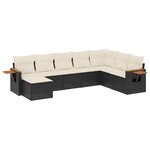 vidaXL Salon de jardin 8 Pièces avec coussins noir résine tressée