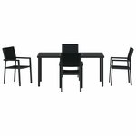 vidaXL Ensemble de salle à manger pour jardin 5 Pièces Noir Poly rotin