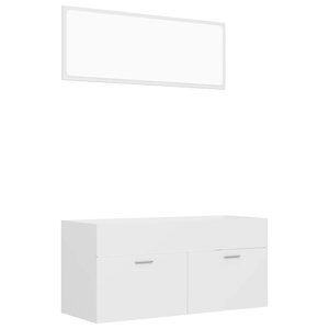 vidaXL Ensemble de meubles de salle de bain 2Pièces blanc bois ingénierie