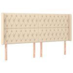 vidaXL Tête de lit avec oreilles Crème 203x16x118/128 cm Tissu