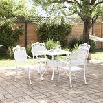 vidaXL Ensemble de tables de jardin 5 Pièces Blanc 80 x 80 x 75 cm