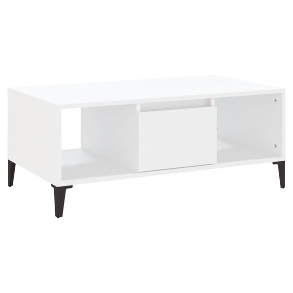 vidaXL Table basse Blanc 90x50x36 5 cm Bois d'ingénierie