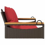 vidaXL Balancelle avec coussins marron 109x62x40 cm résine tressée