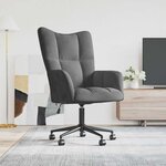 vidaXL Chaise de relaxation Gris foncé Velours