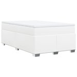 vidaXL Sommier à lattes de lit avec matelas blanc 120x190cm similicuir