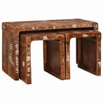 vidaXL Tables gigognes 3 Pièces bois de récupération massif