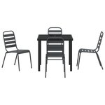 vidaXL Ensemble de salle à manger pour jardin 5 Pièces Gris foncé Acier