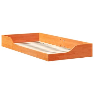 vidaXL Cadre de lit surélevé Marron cire 100 x 200 cm