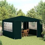 vidaXL Tente de réception et parois latérales 4x4 m Vert 90 g/m²