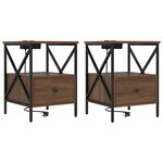 vidaXL Cabinet de chevet avec tiroir Chêne marron 41.5 x 40.5 x 55 cm