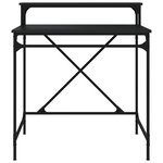Bureau table poste de travail meuble d'ordinateur informatique étude 80 x 50 x 90 cm bois d'ingénierie et fer noir 02_0023923