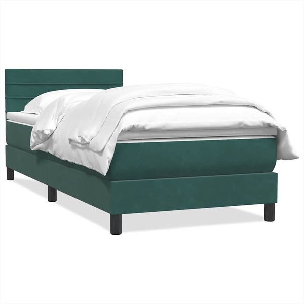vidaXL Sommier à lattes de lit et matelas vert foncé 80x220 cm velours