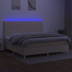 vidaXL Sommier à lattes de lit et matelas et LED Crème 200x200cm Tissu