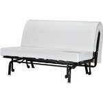 Banquette BZ 2 places BECCI - Tissu bleu de prusse - Matelas Bultex - 142 x 101 x 95 cm