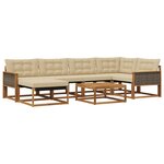 vidaXL Ensemble de canapés d'extérieur 7 Pièces Naturel et Beige