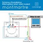 4x concierge montmartre - interrupteur blanc connecté au wi-fi (pilotage de volets roulants motorisés)