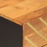 vidaXL Table de chevet marron et noir 50x33x60 cm bois manguier solide