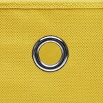 vidaXL Boîtes de rangement et couvercles 4 Pièces Jaune 32x32x32 cm Tissu