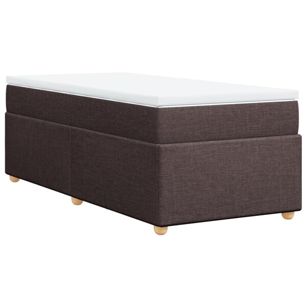vidaXL Sommier à lattes de lit avec matelas Marron foncé 100x200 cm