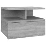 vidaXL Table de chevet flottante Sonoma gris Bois d’ingénierie