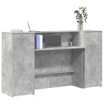 vidaXL Bureau de réception gris béton 180x50x103 5cm bois d'ingénierie