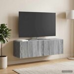 vidaXL Meuble TV mural Sonoma gris 98 x 31 x 30 cm Bois d'ingénierie