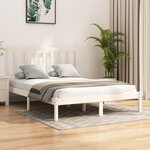 vidaXL Cadre de lit Blanc Bois de pin massif 140x200 cm