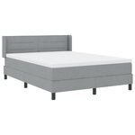 vidaXL Lit Box Spring avec matelas  gris clair  140 x 200 cm