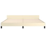 vidaXL Cadre de lit avec tête de lit sans matelas crème 200x200 cm