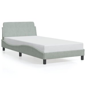 vidaXL Cadre de lit Dover gris clair 100x200 cm velours