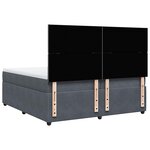 vidaXL Sommier à lattes de lit et matelas Gris foncé 200x200cm Velours
