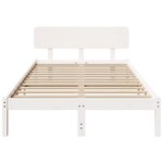 vidaXL Cadre de Lit avec Headboard Blanc 120x190 cm Bois de pin massif