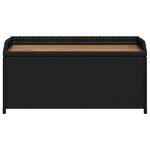 vidaXL Banc de rangement noir résine tressée et bois d'acacia