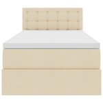 vidaXL Lit de rangement LED avec matelas Crème 90 x 200 cm Tissu