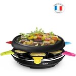TEFAL - Raclette Série Collector ChefClub, 1200 W, Multifonction, Jusqu'a 6 pers, Revêtement Powerglide, Fabriqué en France