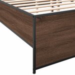 vidaXL Cadre de lit chêne marron 120x190 cm bois d'ingénierie et métal