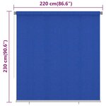 vidaXL Store roulant d'extérieur 220x230 cm Bleu PEHD